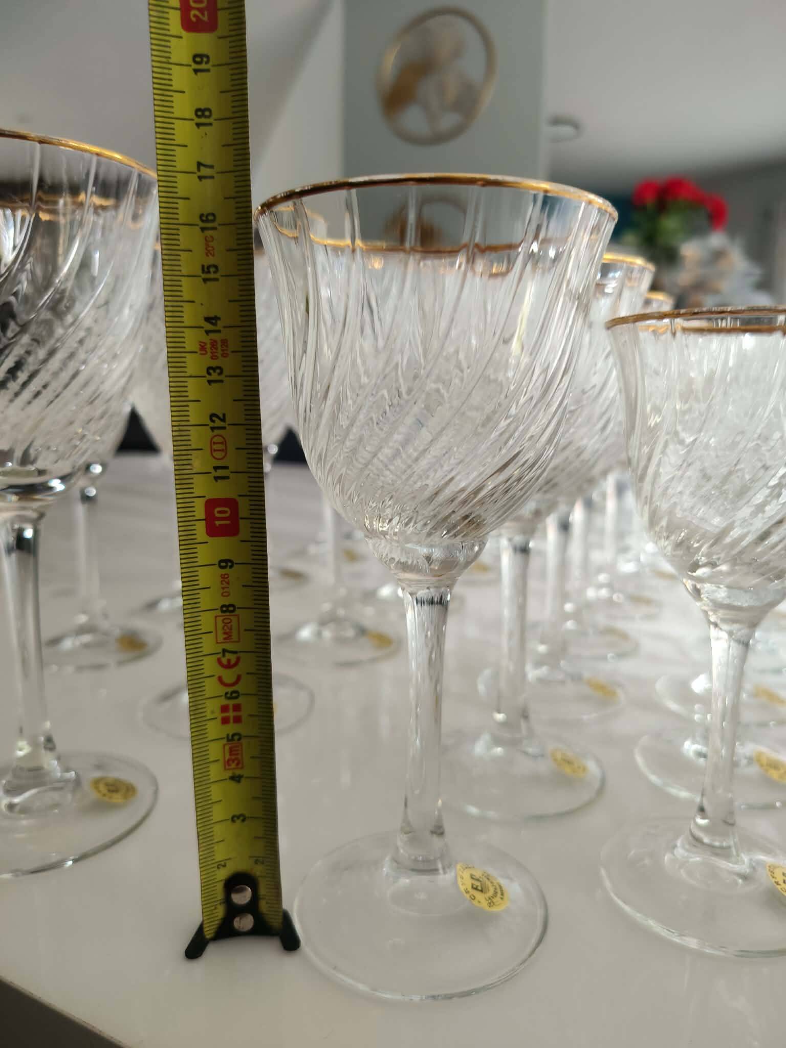 Crystal glassware set with decanter.