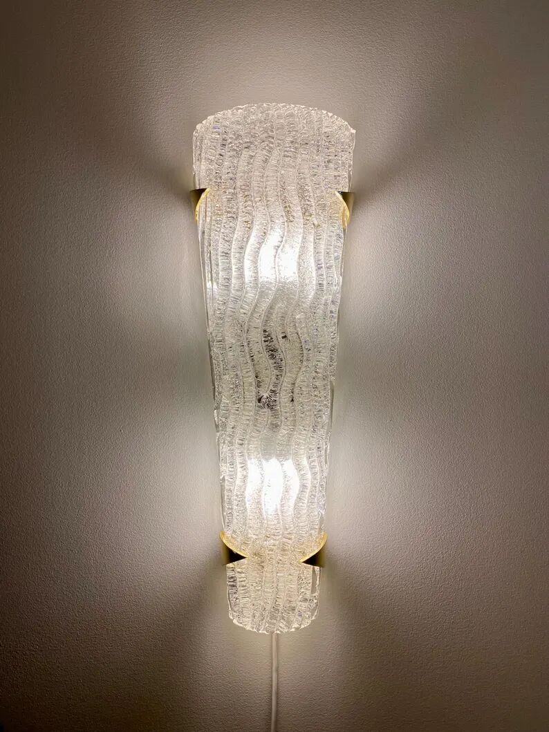 1/3 arlus wall light in murano glass, france 1960s