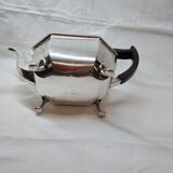 Sheffield-plated English Art Deco silver teapot