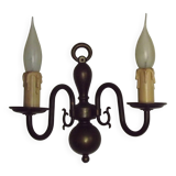 French Vintage Double Light Bronze Vintage Flemish Style Wall Light 5352