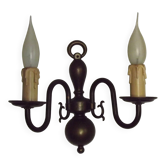 French Vintage Double Light Bronze Vintage Flemish Style Wall Light 5352