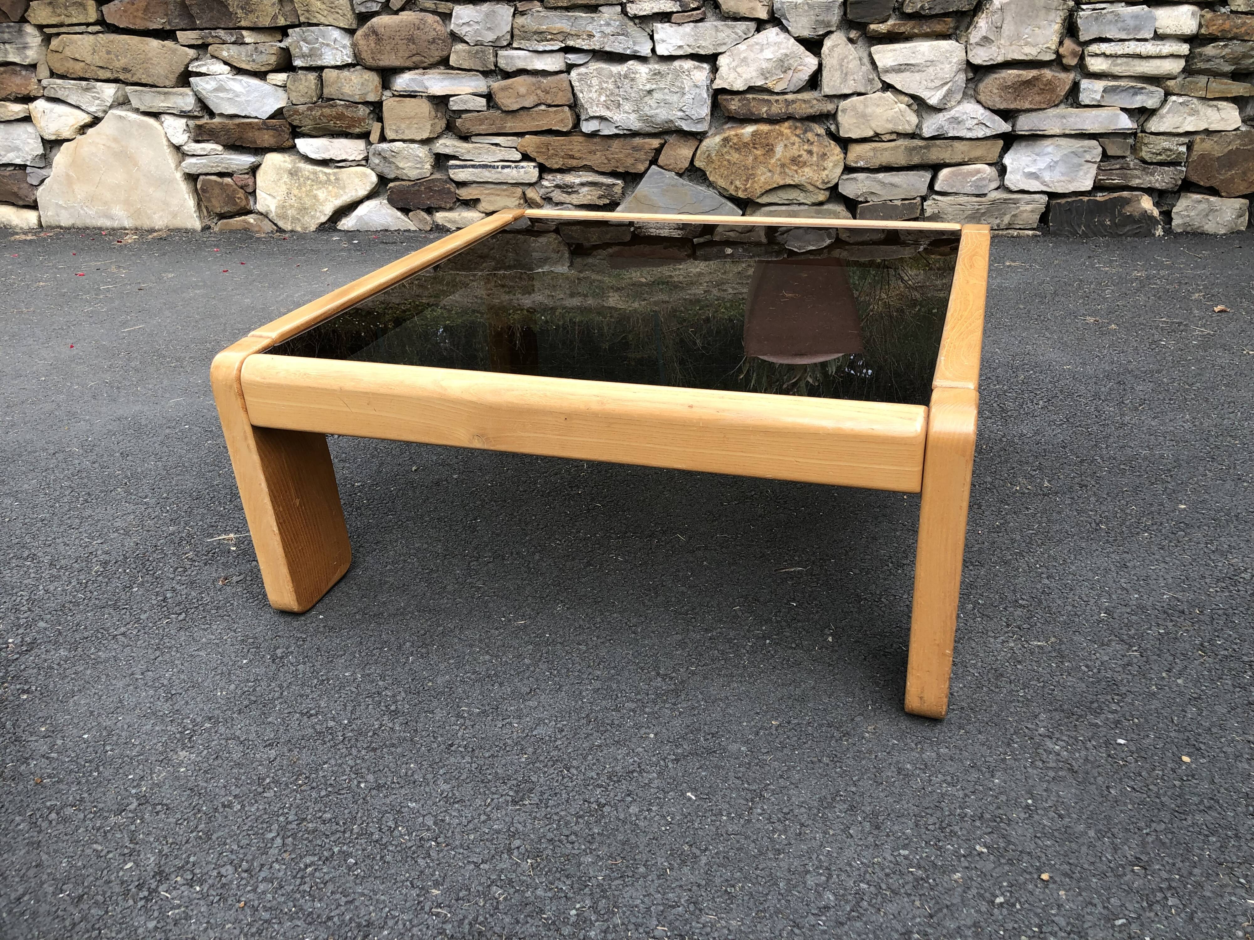 Vintage elm coffee table 1970