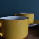 Tasses et soucoupe Saint Amand céramique jaune