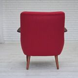 1960s, Danish designed armchair, reupholstered, furniture wool.