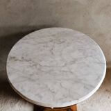 Marble and green stained glass side table