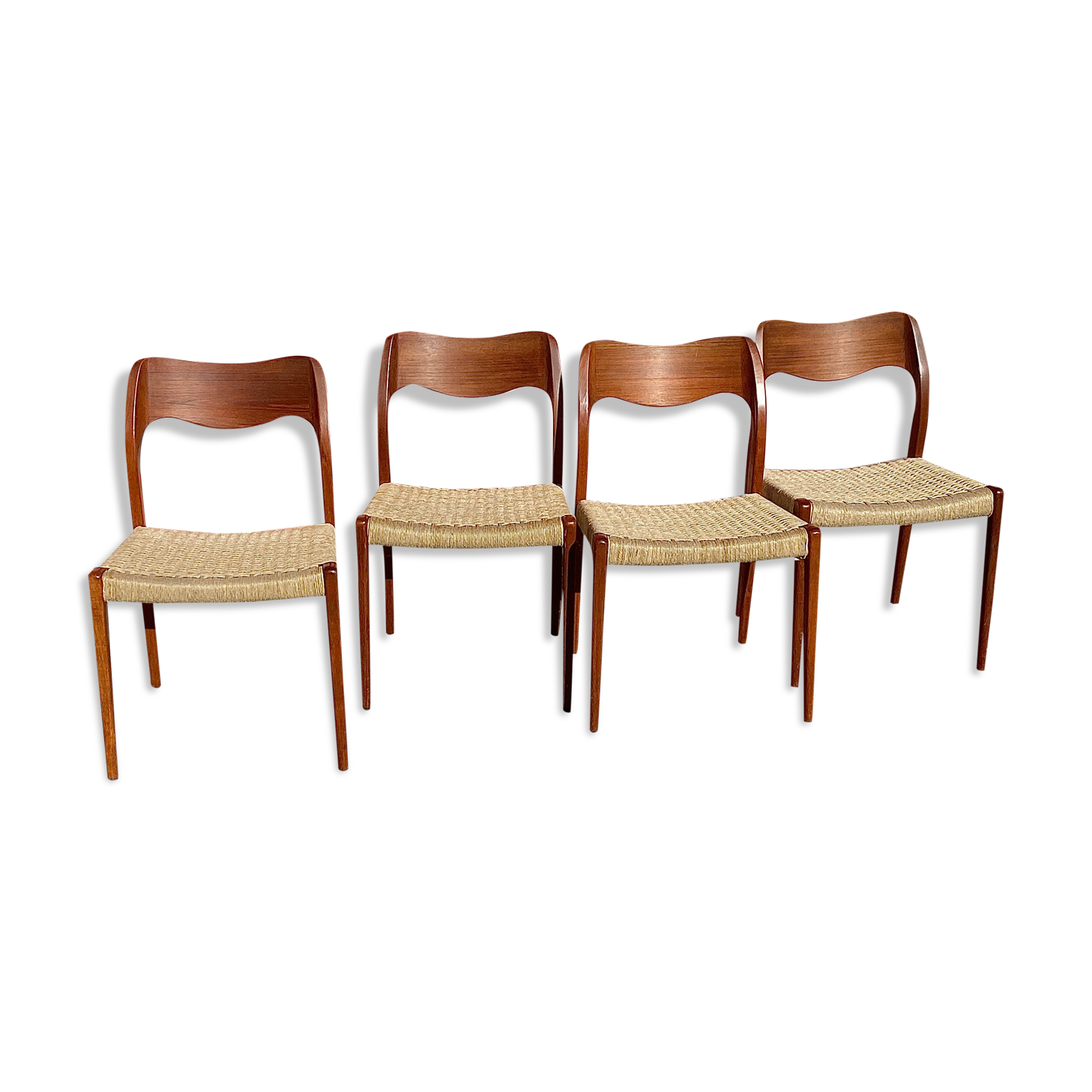 4 chairs série 71 by Niels Otto Moller for j l moller