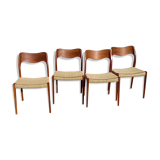 4 chairs série 71 by Niels Otto Moller for j l moller