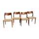 4 chairs série 71 by Niels Otto Moller for j l moller