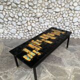 Modernist ceramic coffee table, C. de Savigny, France, 1960s