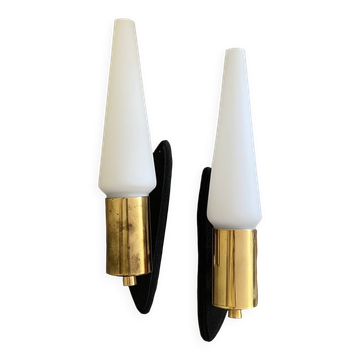 Pair of vintage wall lights, 60s