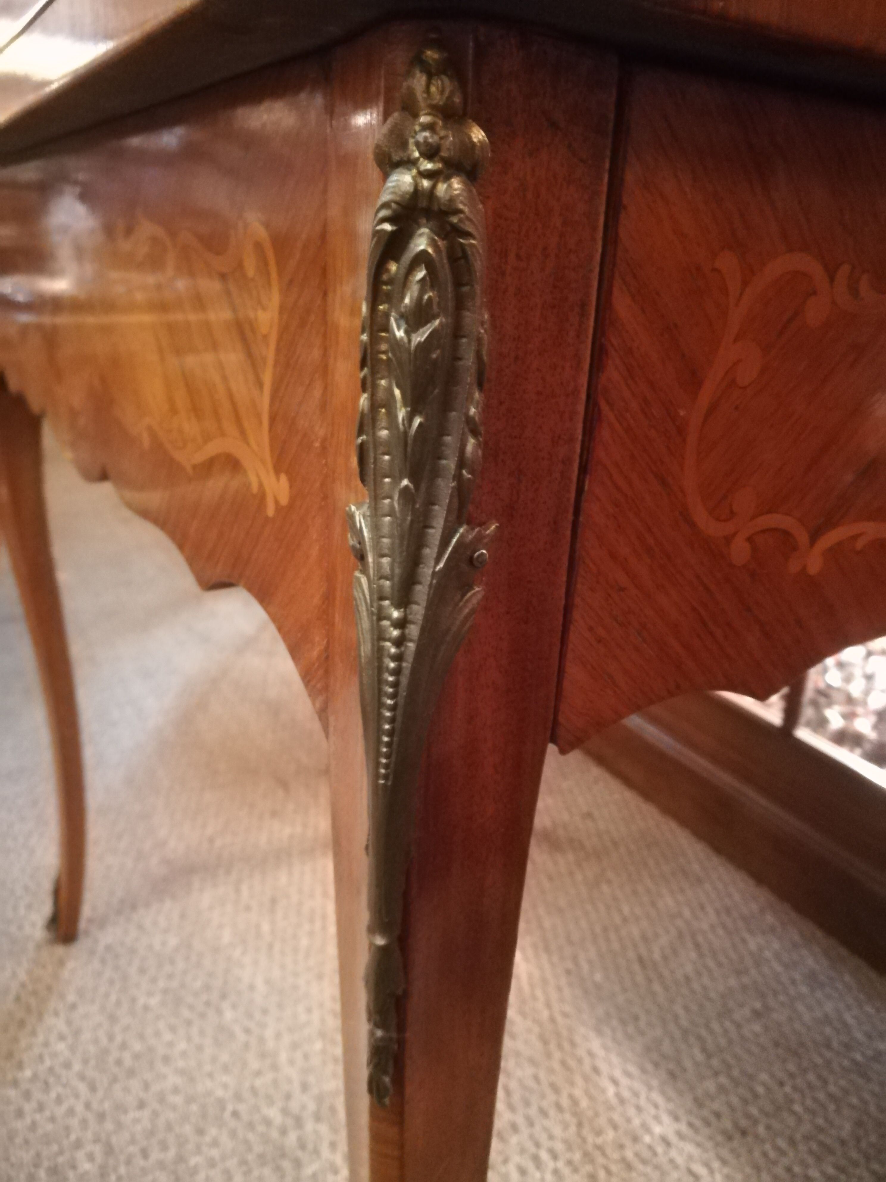Louis XV style game table in marquetry