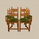 Ensemble de 6 chaises brutalistes velours vert
