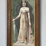 Déesse victorienne, aquarelle, encadrée