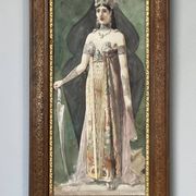 Victorian Goddess, Aquarelle Painting, framed