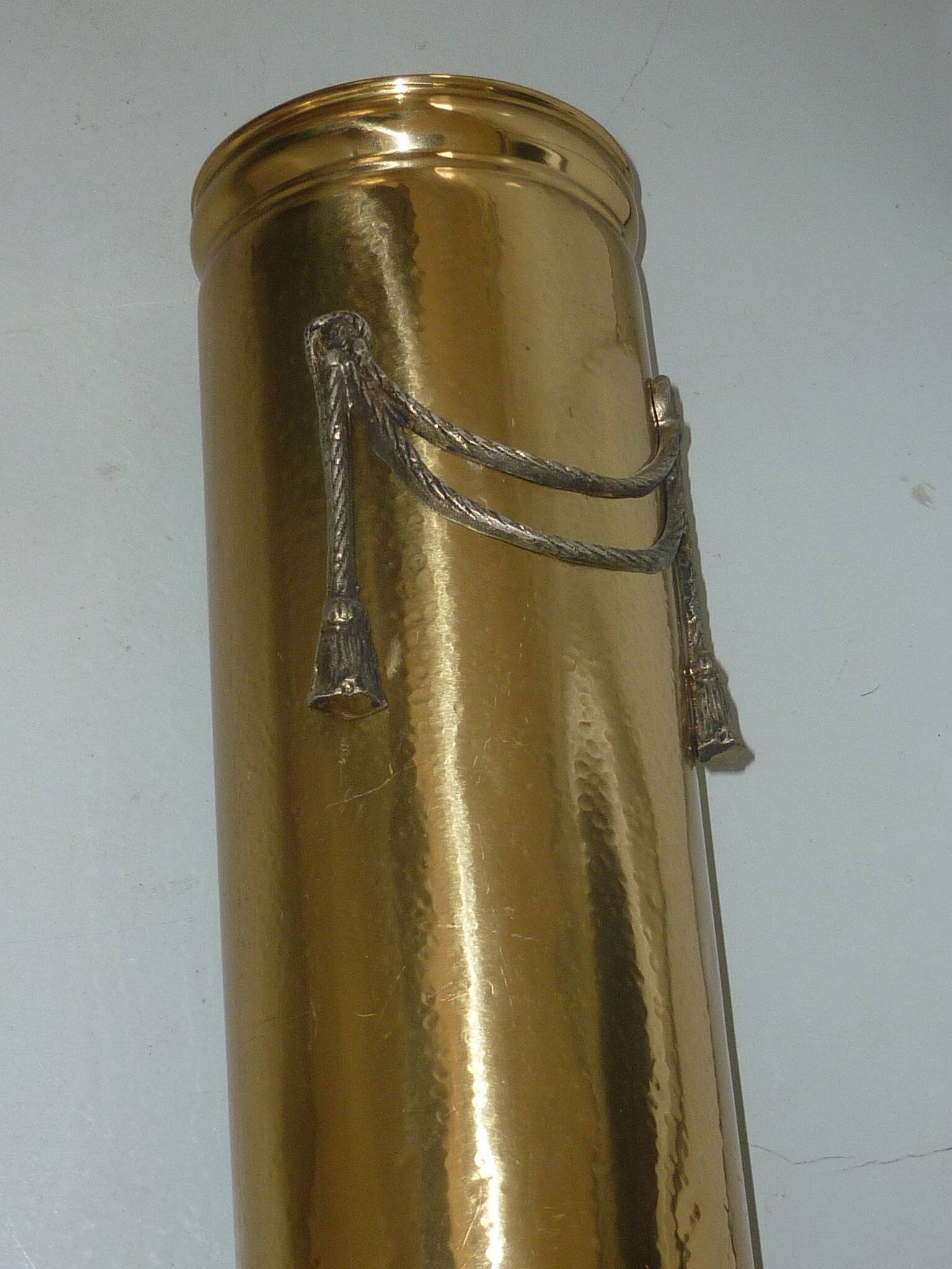 Umbrella stand in English gilded brass