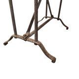 Table d'appoint en fer forgé avec plateau en travertin, années 1900