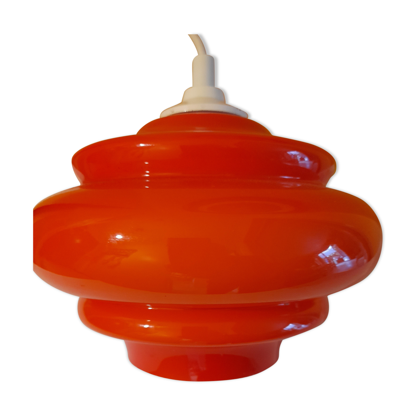 Luminaire en verre d'opaline vintage