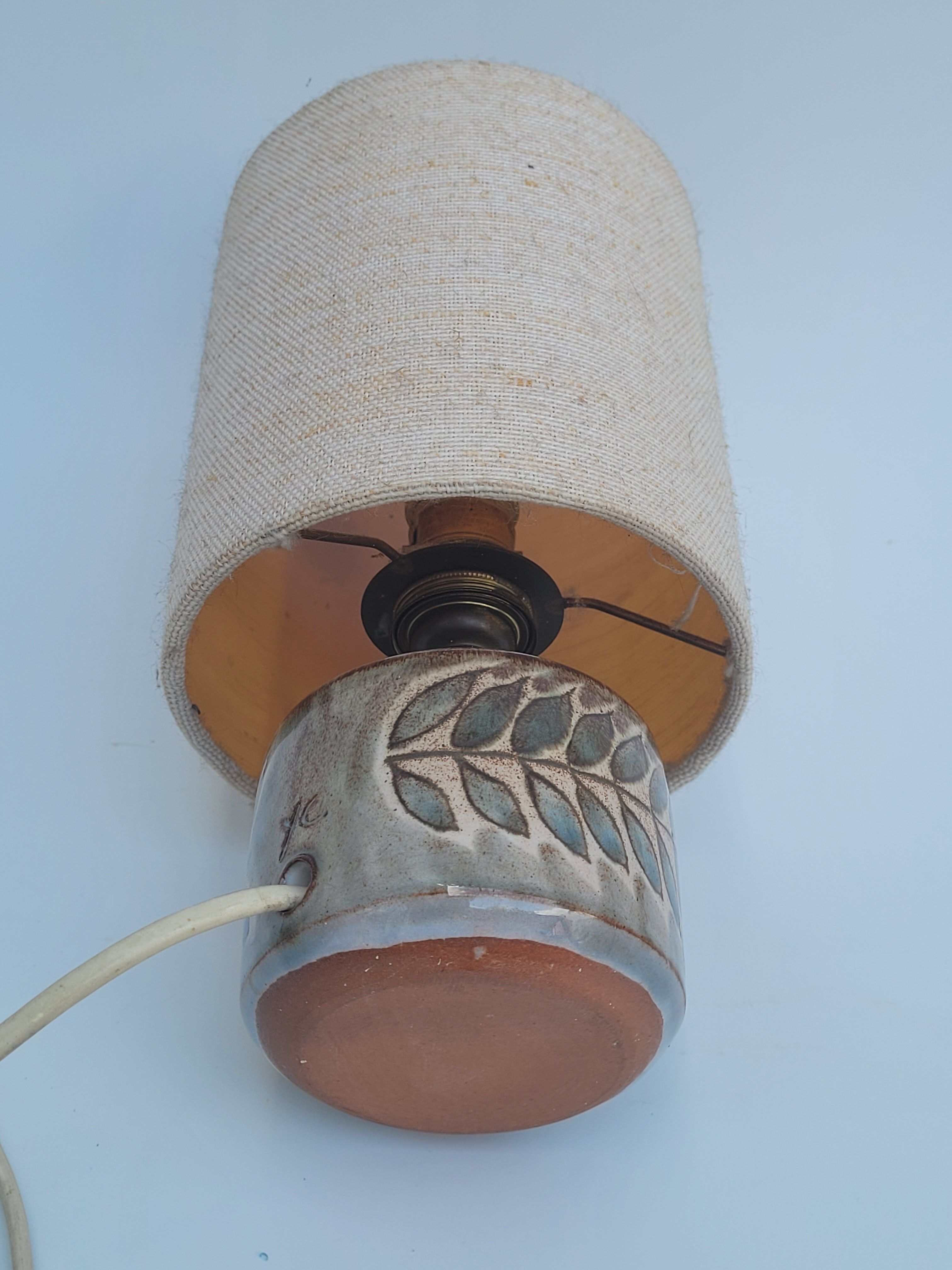 Small ceramic table lamp Vallauris signed YC Yves Clément