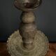Fake pair of oriental candlesticks in engraved bronze mid-20th century