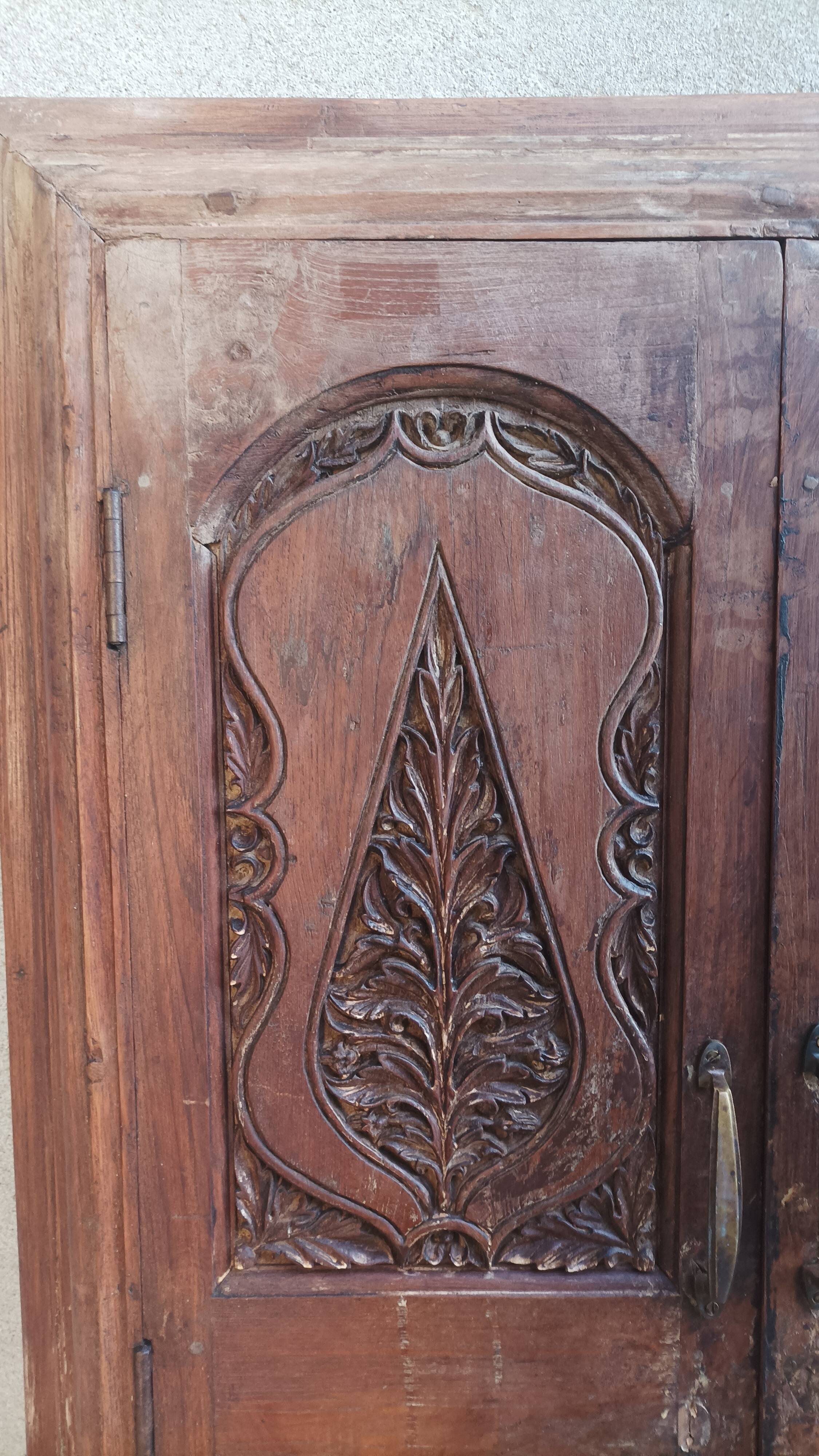 Old cupboard doors, beech wall bookcase (1)