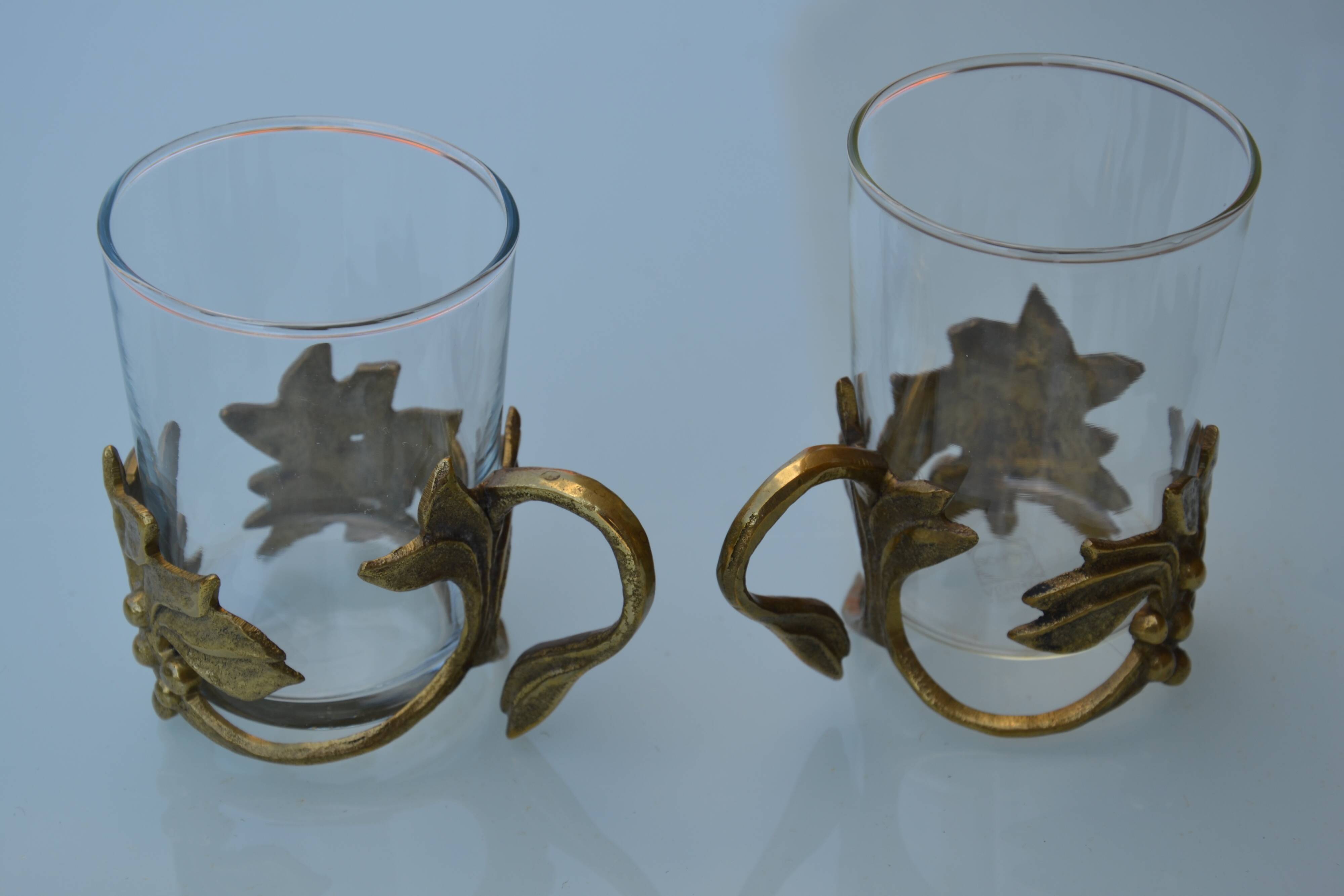 2 cups/art deco tea glasses