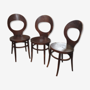 Set de 3 chaises bistrot modèle  mouette de baumann