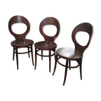 Set de 3 chaises bistrot modèle  mouette de baumann