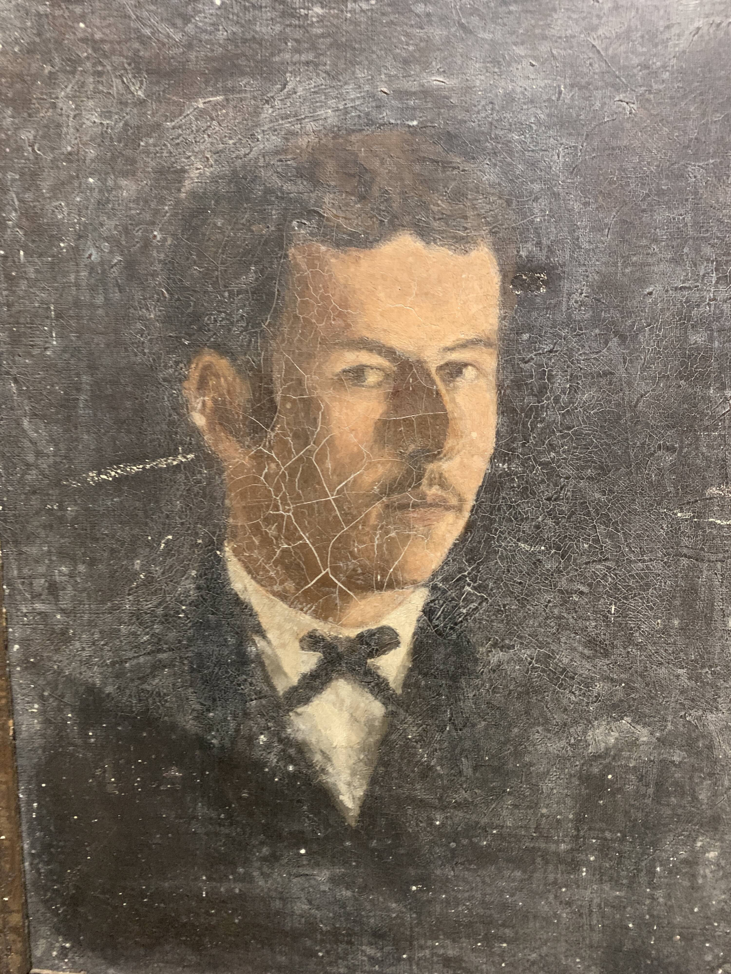 Old portrait of a man 50 x 41 XIX