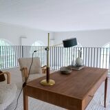 Mid-century modern table lamp in brass and walnut, rare by Einar Bäckström, Sweden.