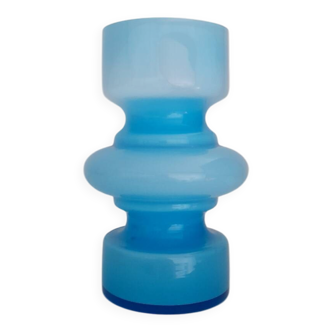 Vase opaline bleu Gunnar Ander pour Lindshammar