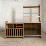 Showcase library vintage vinyl record cabinet solid oak