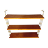 Etagère murale vintage en teck et laiton doré style String Tomado