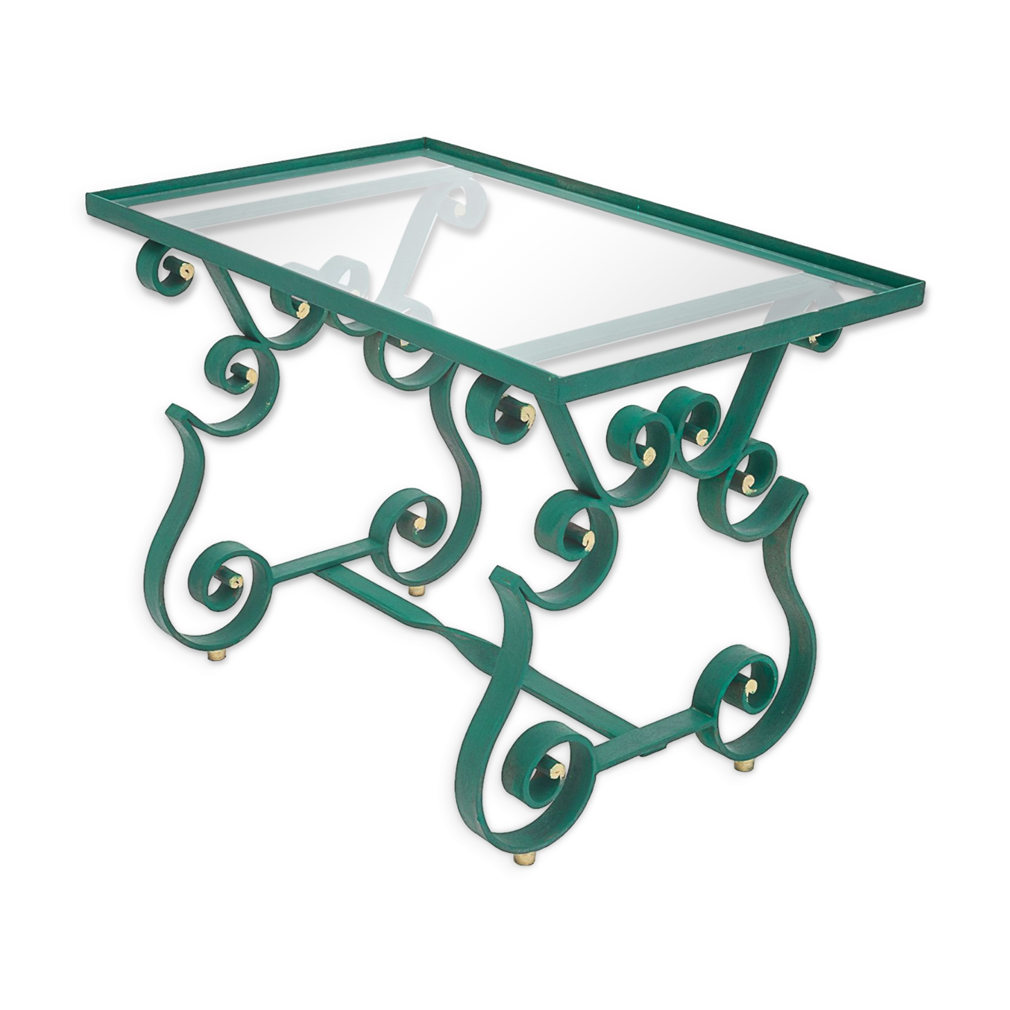 Wrought iron coffee table, Merceris, 1950
