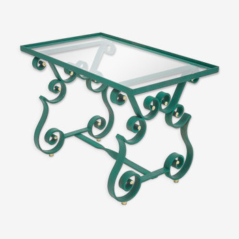 Wrought iron coffee table, Merceris, 1950