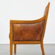 Sheep leather Art Deco design armchair combined with wood