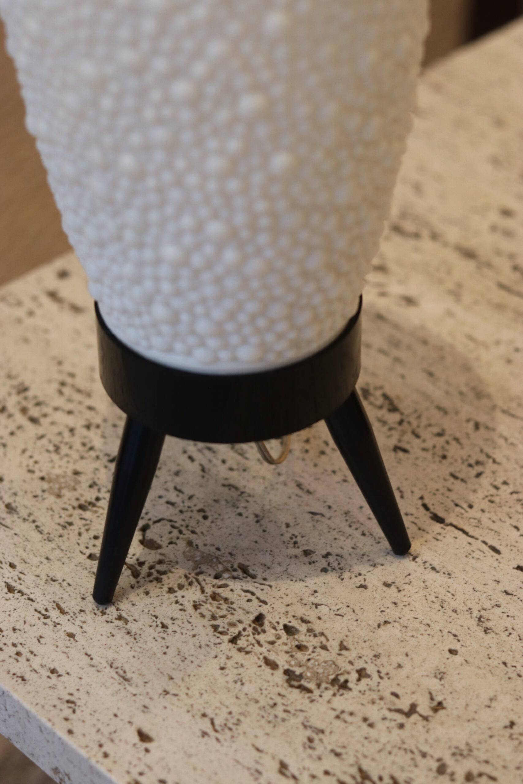 Mid-century textured plastic lamp, 1950s–60s.