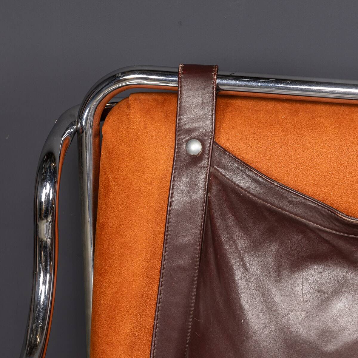 A 20thc italian brown leather sofa by gae aulenti for poltronova c.1962