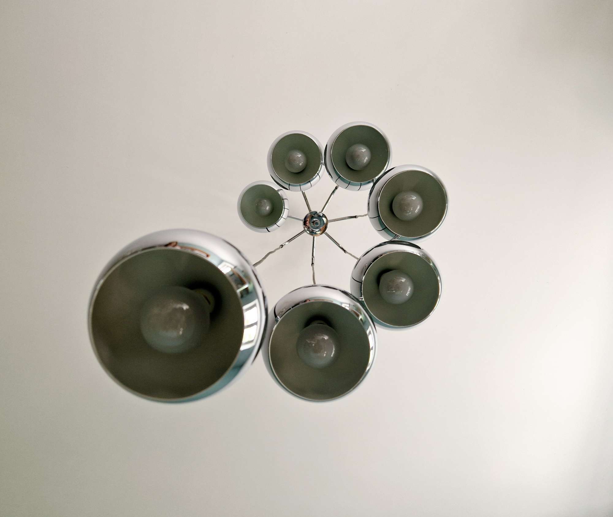 Large chrome metal cascade chandelier, design by Hans-Agne Jakobsson, 1960-70.