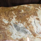 Metal and marble/onyx 1960s coffee table