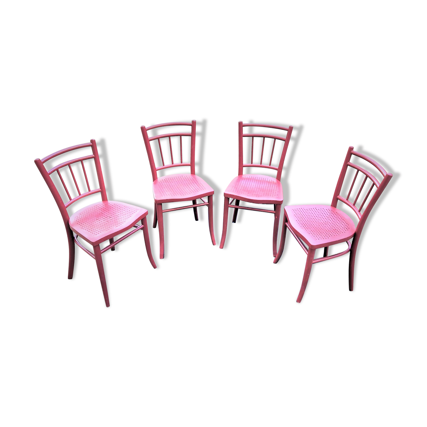 4 antique thonet bistro chairs made in czechoslovakia, years: 1922-1940.