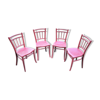 4 antique thonet bistro chairs made in czechoslovakia, years: 1922-1940.