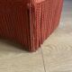 Vintage toad armchair with brick red velvet fringes