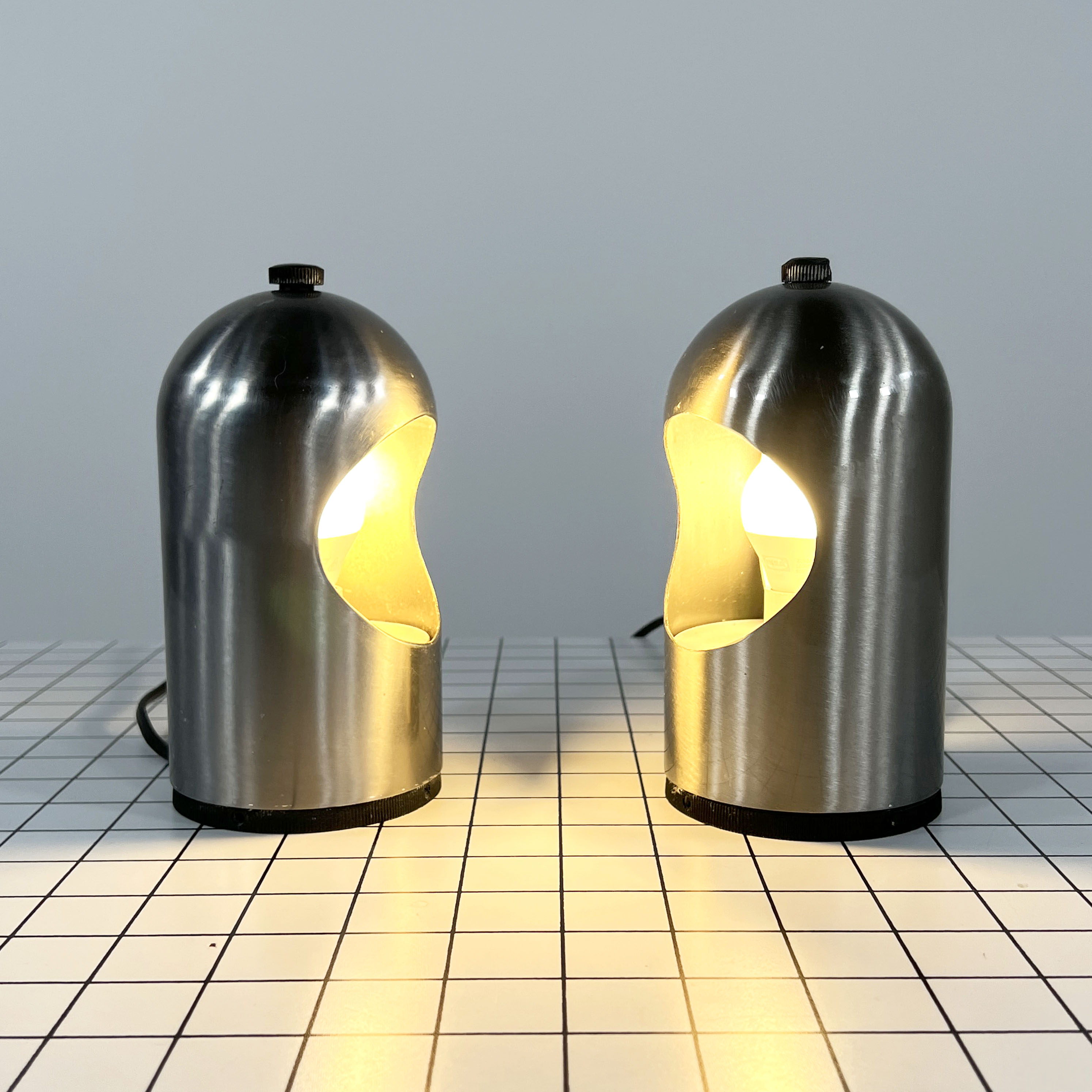 Pair of Selene chrome lamps by ABM, 1960