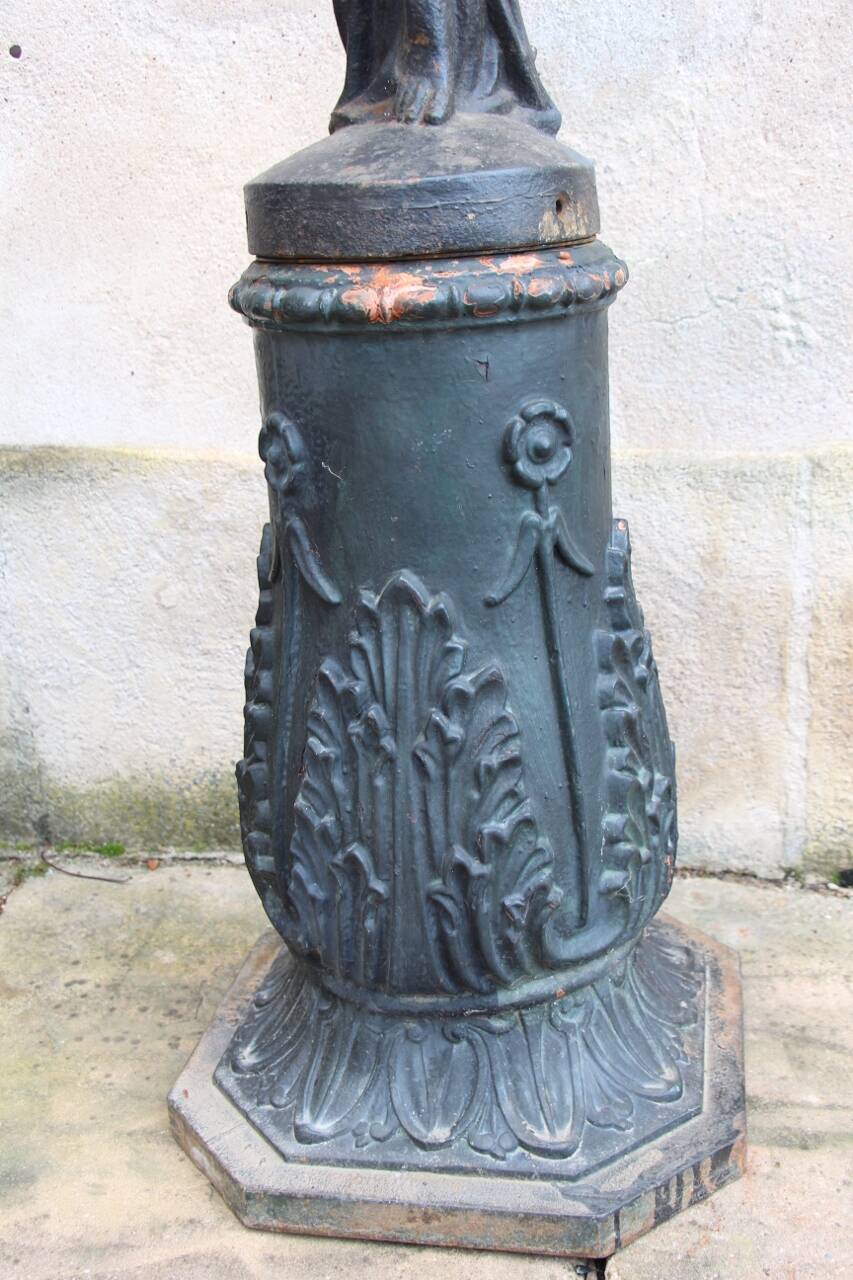 pair of cast iron torchères from the 19th century, foundry L. Gasne in Tusey