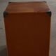 Vintage military-style trunk in leather and wood, late 20th century.
