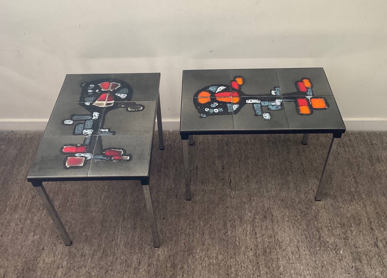 Duo of Belarti side tables from the 60s