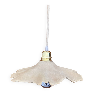 Suspension fleur en céramique - beige