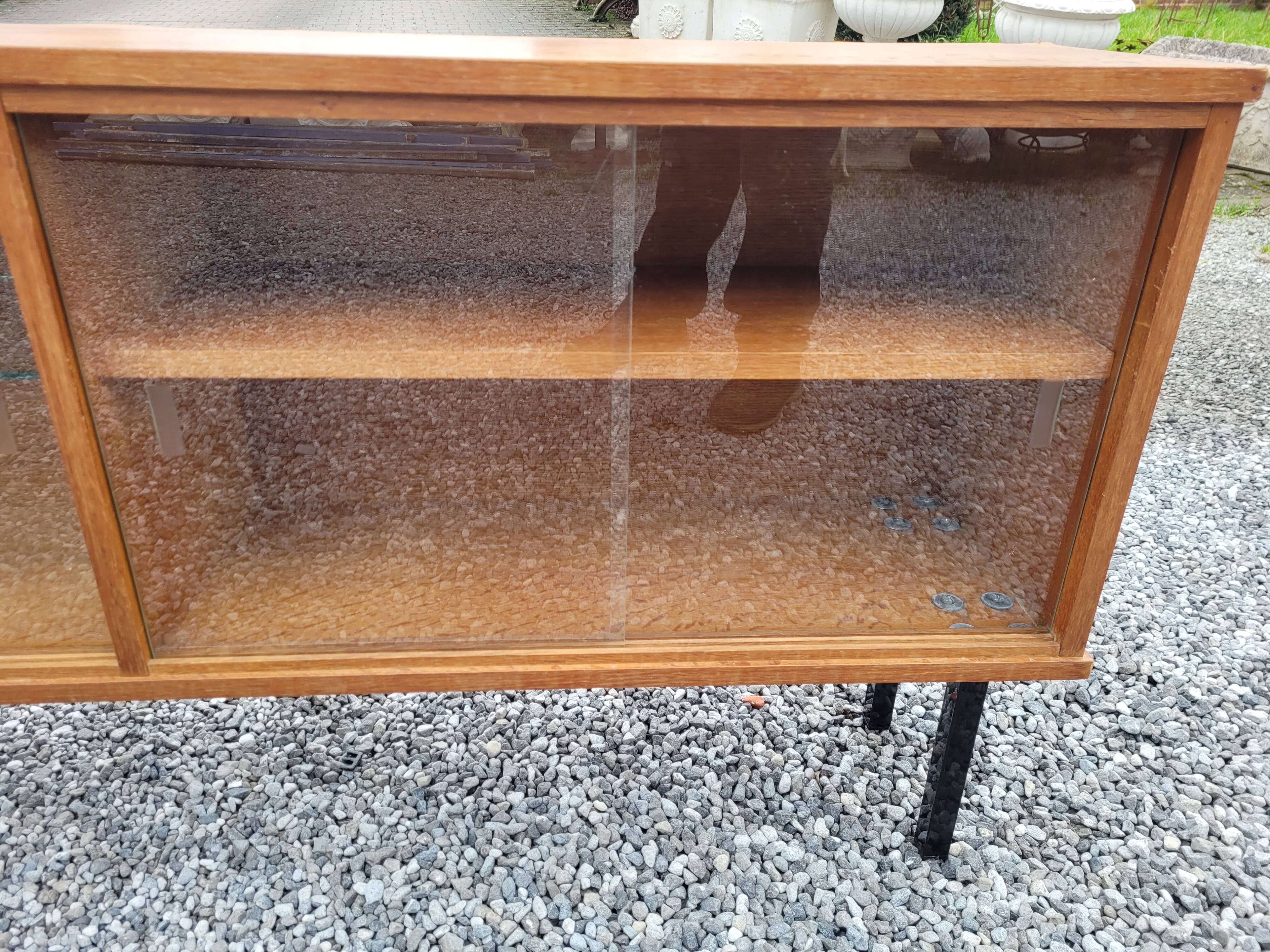 Enfilade vitrés vintage des années 60 en chêne