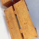 Pair of vintage Charlotte Perriand Les Arcs stools in pine from the 60s 70s