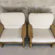 Paire de fauteuils vintage en orme massif